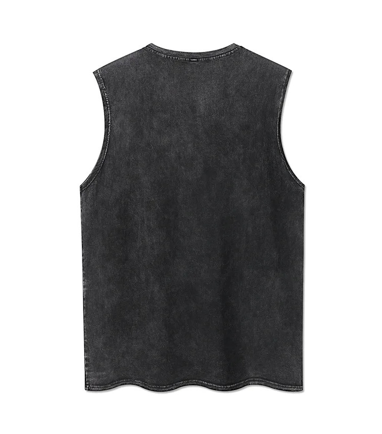 Mens Vintage Tank Tops Summer Sleeveless T-Shirts For Men Washed Vest Streetwear Oversized Vest Tees Clothing 250409