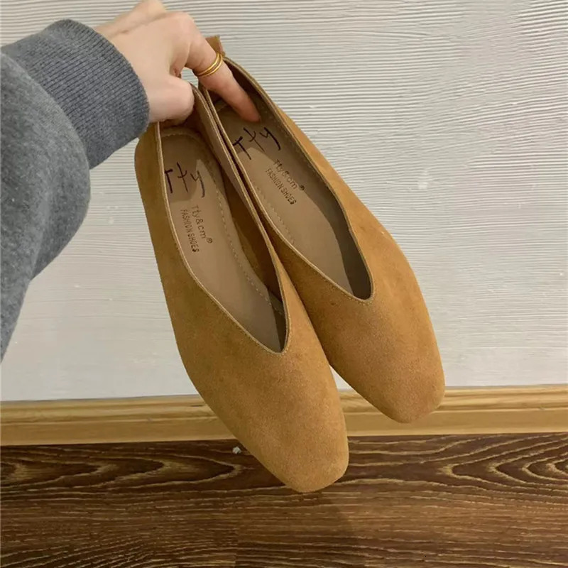 Bailamos Womens Square Toe Vintage Flats Soft Loafers Comfortable Leather Ballet Shoes for Female Dress Shoes Mujer 250402