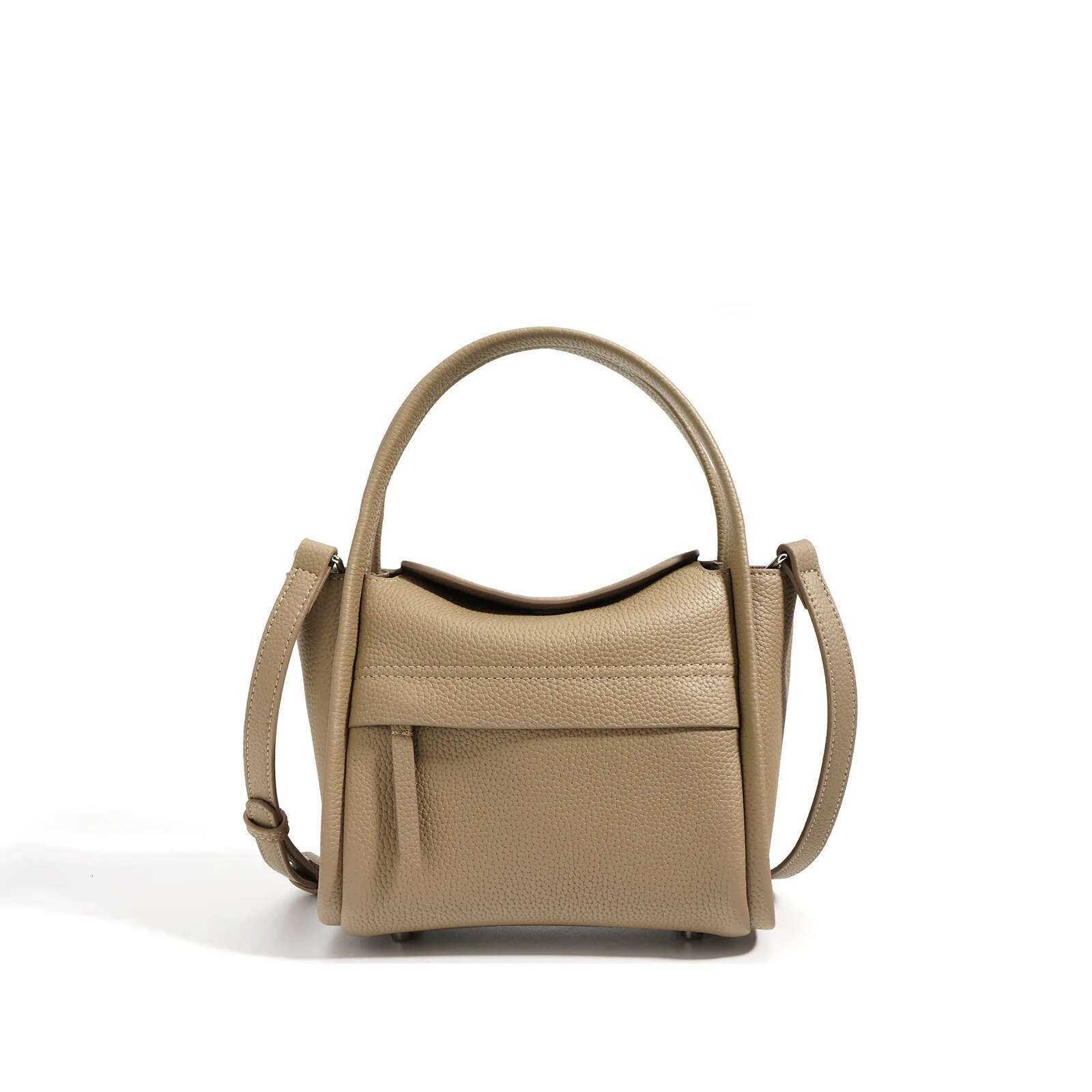 Cute Shoe-Shaped Gold Ingot Real Leather Handbag Lichee Pattern Soft Women Shoulder Bag Fashion