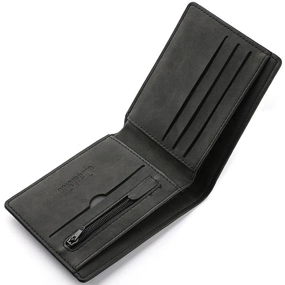 Multi card slot machine mens wallet fashionable folding large capacity coin PU leather short 250408