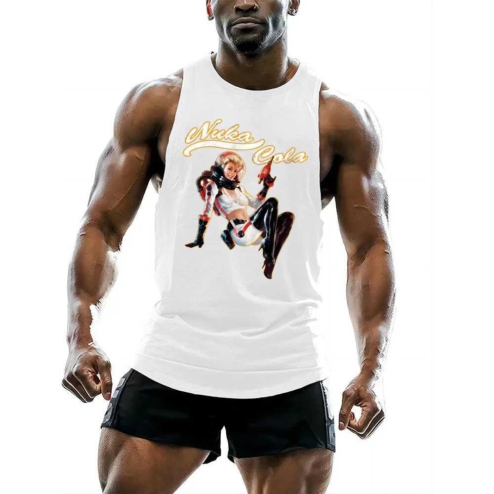 Sleeveless sports vest 2D dumbbell printing gym exercise summer crew neck adult vest quick dryingXJ250409