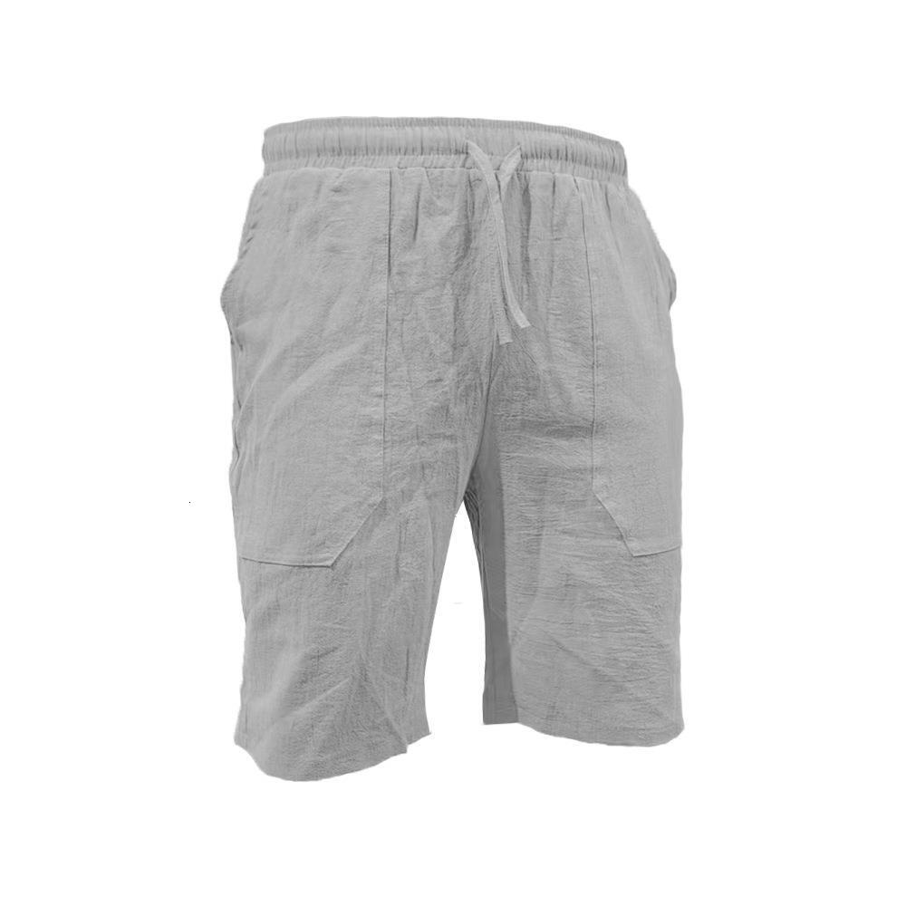 2025 New Designer Men Shorts Summer Cotton And Linen Shorts With Drawstring, Elastic Waist Straight Legs Solid Color Breathable Daily Beach Five Point