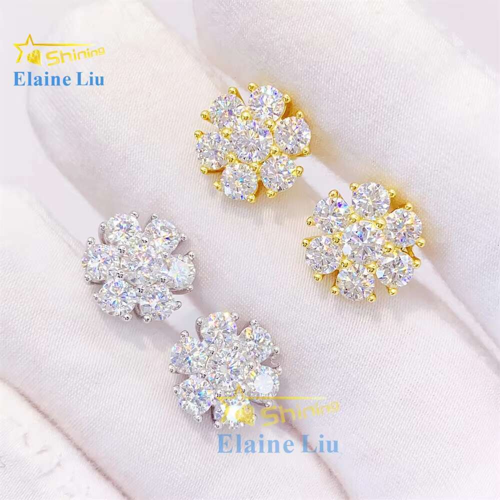 Pass Diamond Tester High Quality 925 Sterling Silver Women Hot Selling Fashion Jewelry Vvs Moissanite Stud Earrings