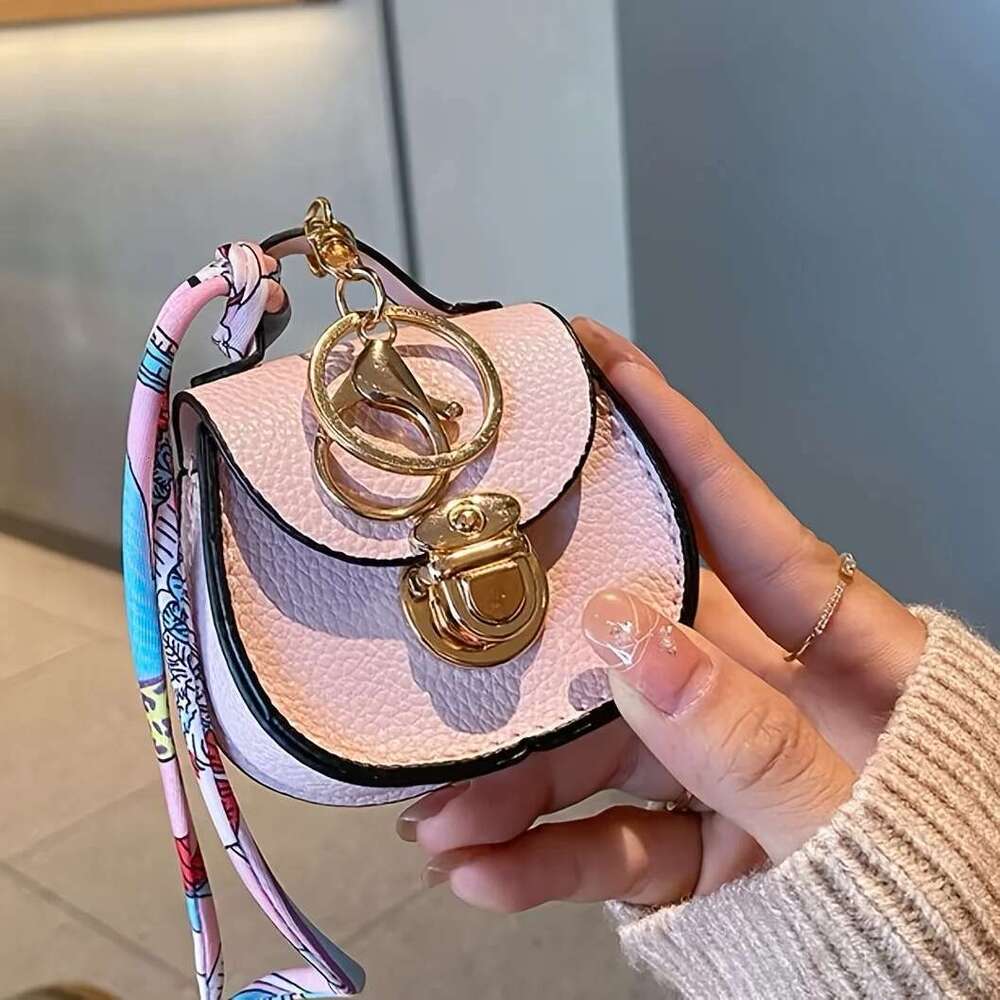 Elegant Mini Saddle Bag, Keychain With Premium Silk Scarf, Lightweight Faux Leather Coin Purse, Small Tote Bag Perfect Chic Gift