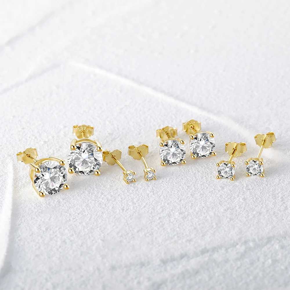 CANNER 2/3/4/5/6/7/8mm 925 Sterling Silver Small Zircon Crystal Stud Earrings for Women Mini Piercing Earring Jewelry Pendients Z250408