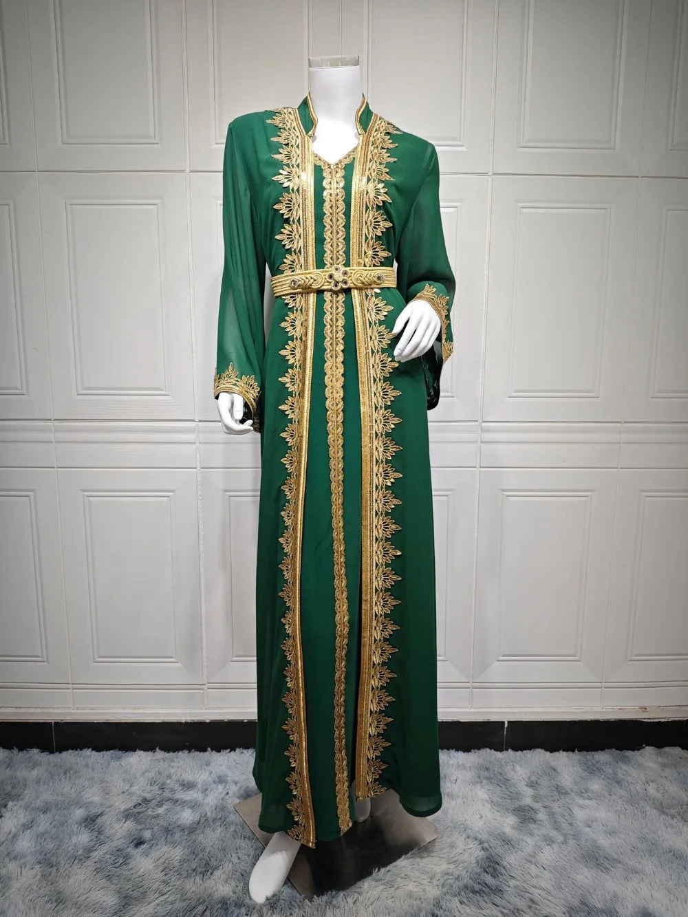 Eid al Fitr Muslim Womens Party Dress Jalabiya 2piece Set ed Arab Long Robe Ramadan Morocco Dubai Abayas Islam Vestidos Kaftan 250409