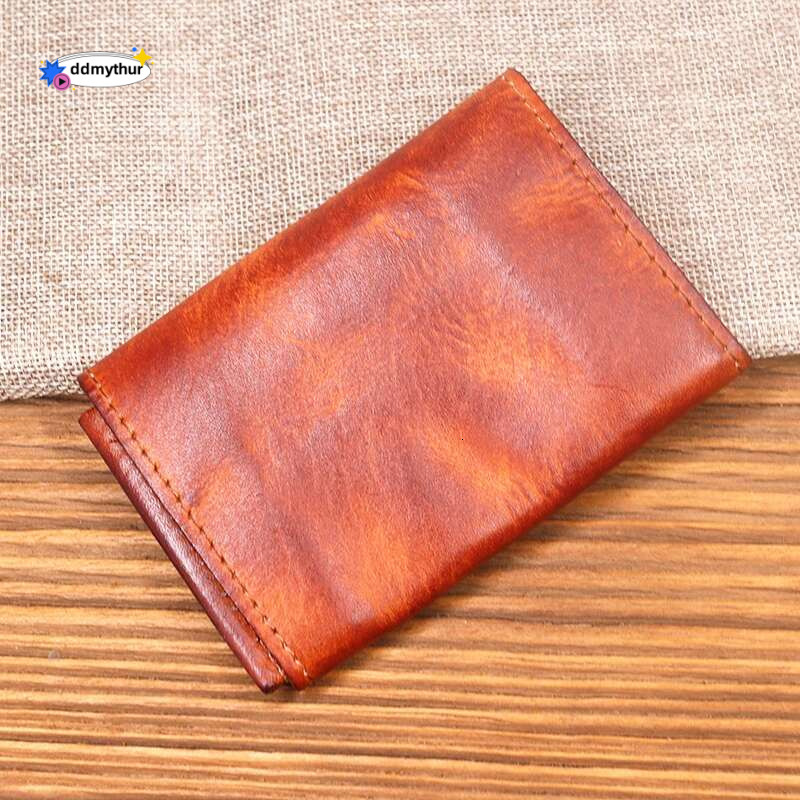 100% Genuine Leather Wallet For Men Male Vintage Cowhide Short Small Men's Purse Card Holder Case Money Bag Man With Coin Pocket ddmythur