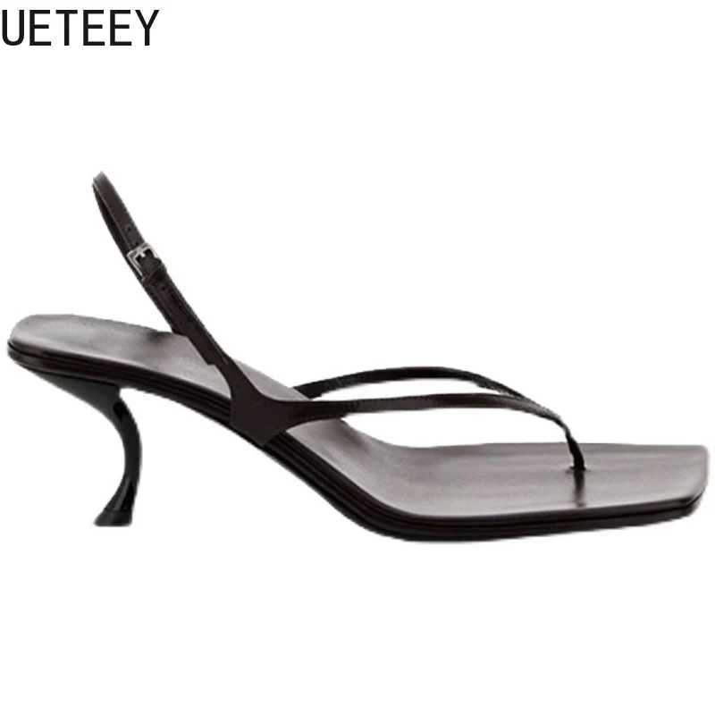 New Arrival Summer high-heeled womens clip toe sandals fashionable narrow band sandals design style party dress sandals T250409