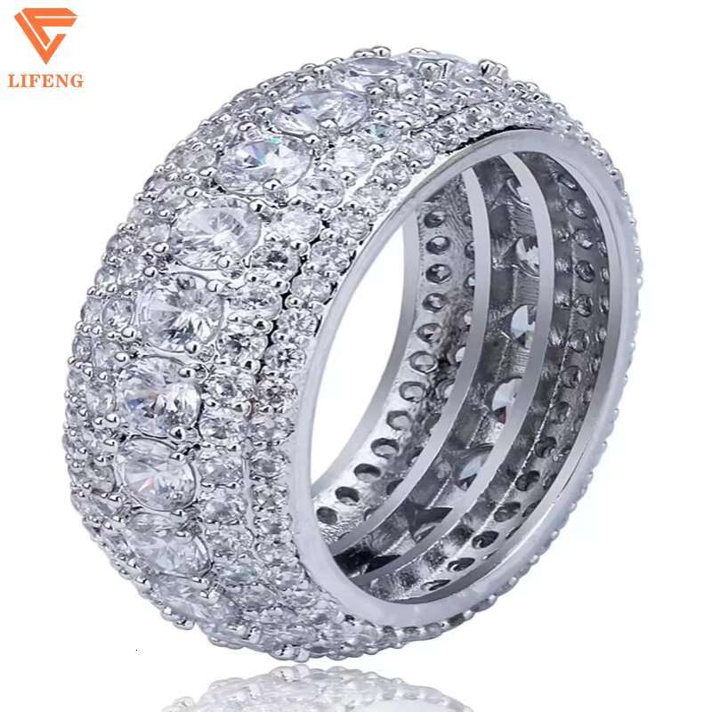 Custom Luxury Fashion Jewelry Rings D VVS Diamond Ring Bling Iced Out Initial Letter Championship Class Moissanite Ring for Men