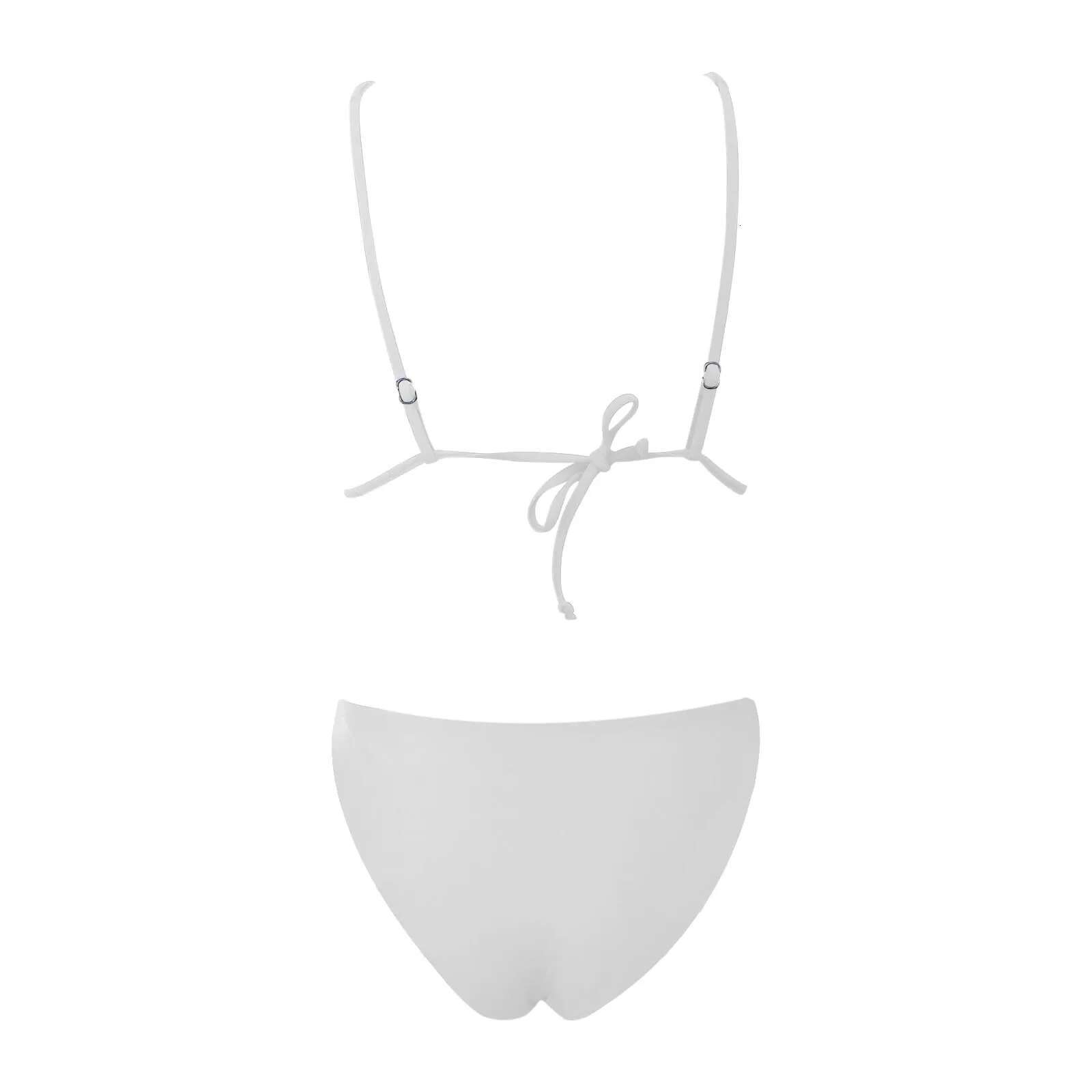 Dongdumaoyi Women Deep V Swimwear Bikinis Soild High Waisted Ladies Shorts Two Piece Swimwears Tankinis Set S White Swimsuit