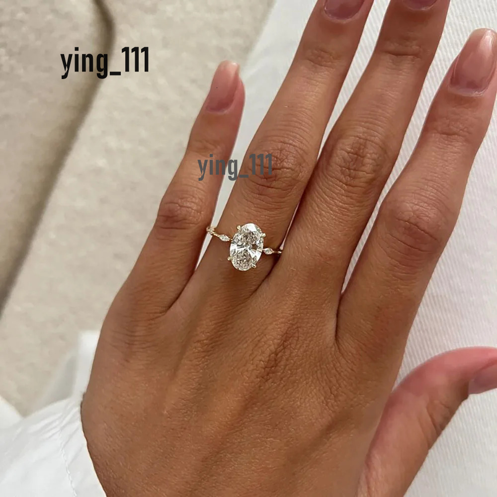 Oval Cut 2CT E Color VS1 14K 18K Yellow Gold Lab Grown Diamond Engagement Wedding Ring CVD HPHT Lab diamond With IGI Certificate