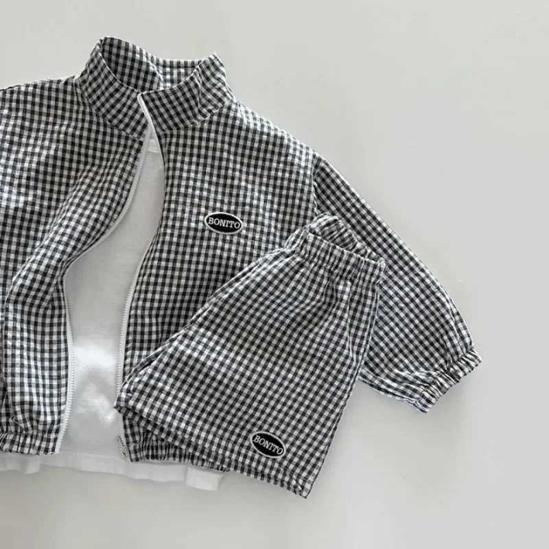 New baby plain summer breathable jacket girls fashionable thin jacket childrens zipper top+loose jacket 1-7Y S2548
