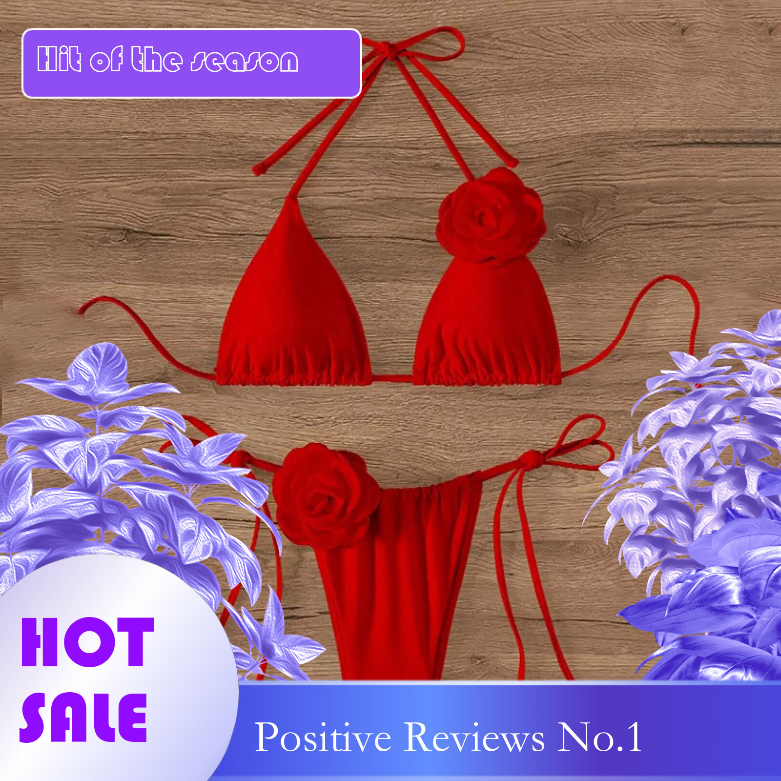 Dongdumaoyi Sexy Bikini Set Women Swimsuit Red D Floral Print Micro Bikinis Brazilian Cutout Beach Bathing Suit Thong Swimwear Summer