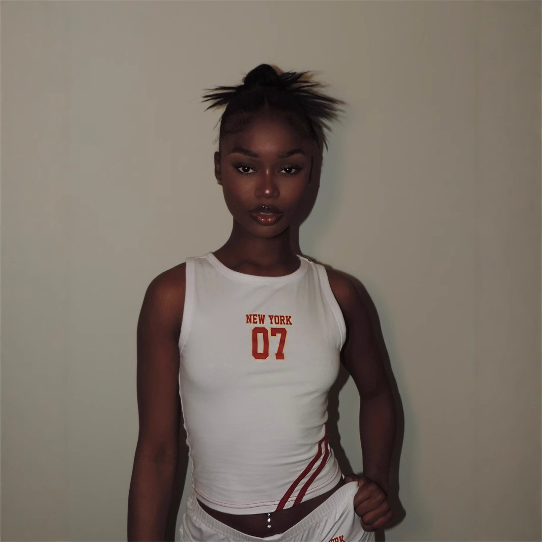 2025S Designer Women S Set Summer Umbilical Short Letter Number Printed Tank Top Waist Shorts Set