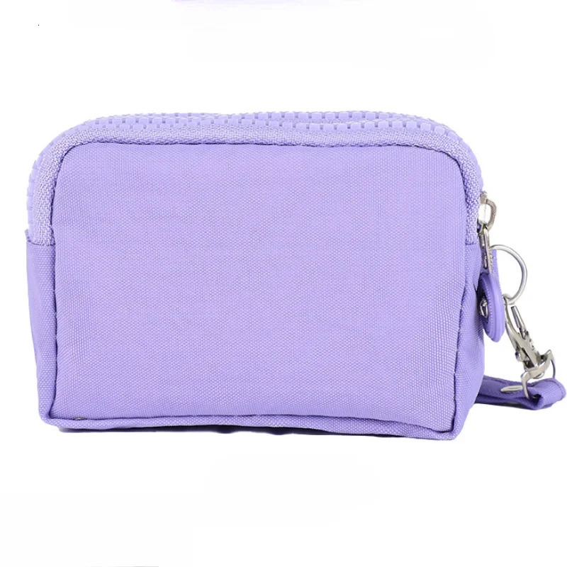 Mini Nylon Coin Wallet Key Bag Womens Zipper Waterproof Portable Three layer Card Holder Handbag Earphone 250408