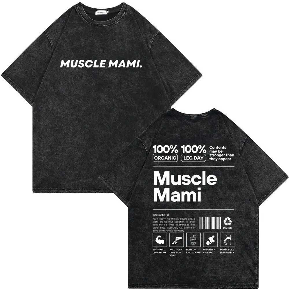 Retro washed old skeleton gym pump cover T-shirt for men oversized T-shirt for men fun fitness sports T-shirt for menXJ250409