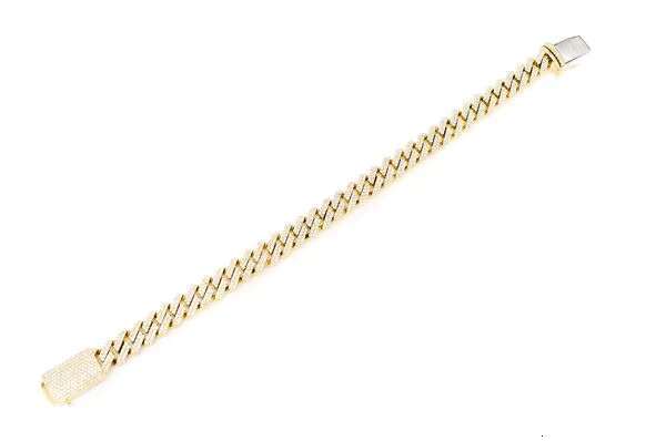 Latest Designs Luxury Hip Hop Jewelry 10mm Cuban Bracelet Real Diamonds Bracelet Miami Cuban Link Chain Bracelet Wholesale Price