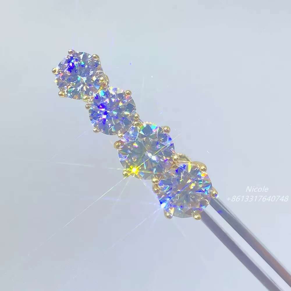Pass Diamond Tester Classic 6 Prong 925 Sterling Silver Moissanite Screw Back Stud Earrings