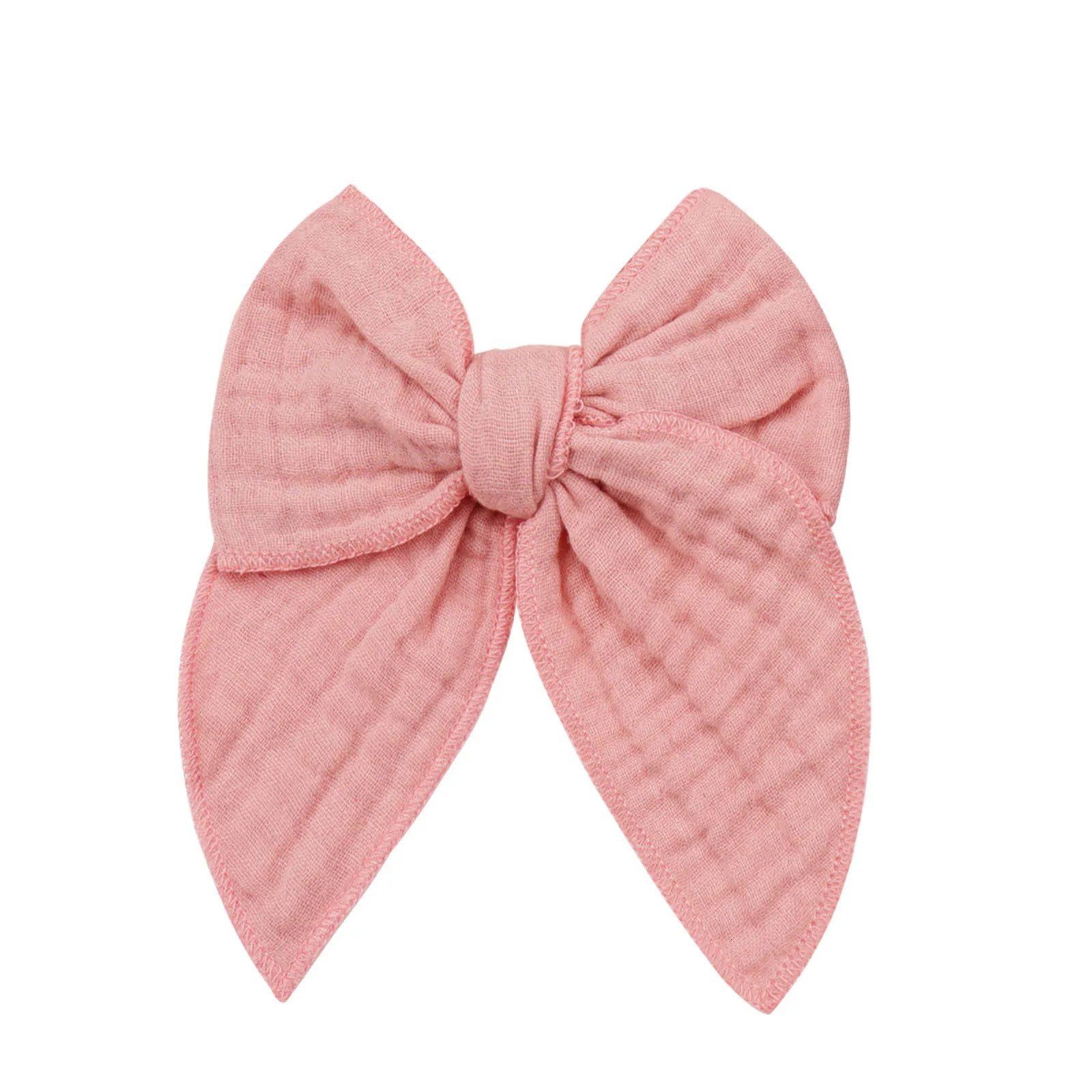 8 pieces/batch 5.0 large 100% organic fine cotton hair bow hair clip baby girl hair clip solid color childrens hair clip 250409