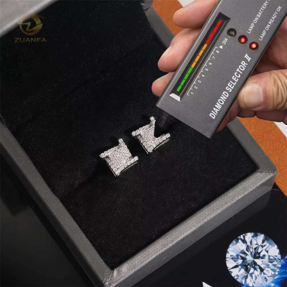 Designer Earring Hip Hop High Quality 925 Sterling Silver Iced Out VVS Moissanite Stud Earrings for Men