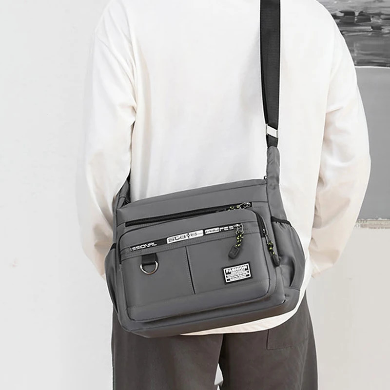Mens messenger bag cross body shoulder mens small sling waterproof Oxford backpack 250408
