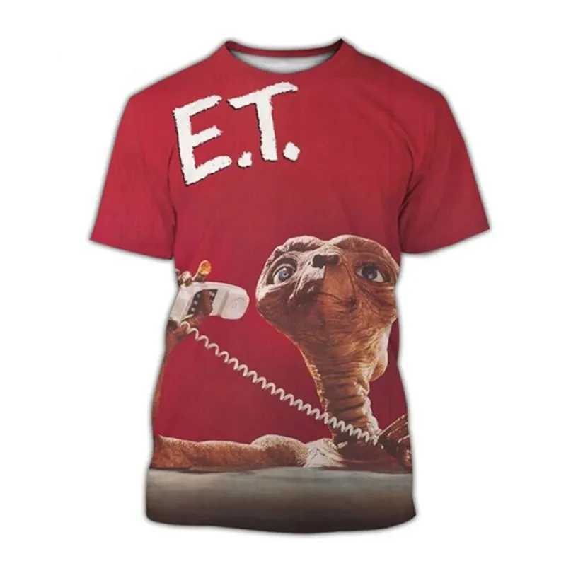 E. T. Extra Terrestrial 3D Printed T-shirt for Mens Fashion Street Clothing Extra Large Short Sleeve T-shirt for ChildrenXJ250409