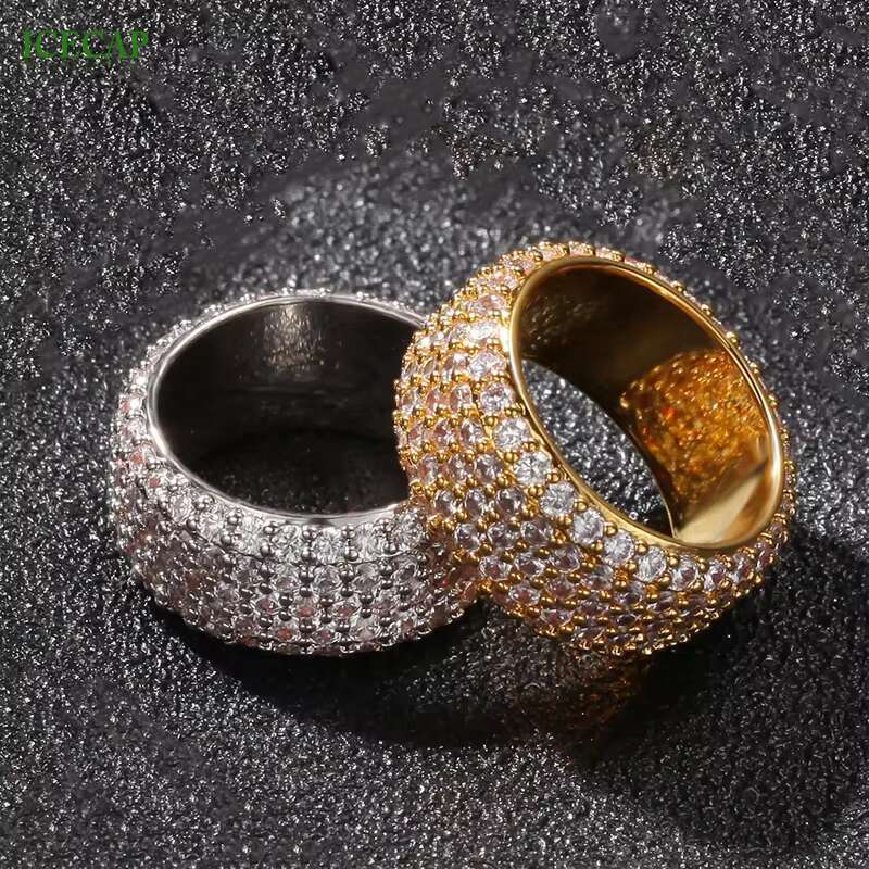 Hot Selling Price 925 Sterling Silver Moissanite Ring Fashion Design Hiphop Men Rings Silver Plated VVS Diamond Engagement Ring