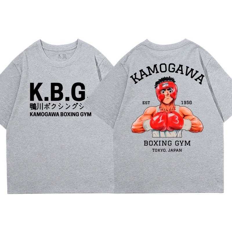 Hajime No Ippo Kamogawa Boxing Gym T-shirt Mens Makunouchi Takamura KGB Graphic T-shirt Clothing Harajuku Street ClothingXJ250409