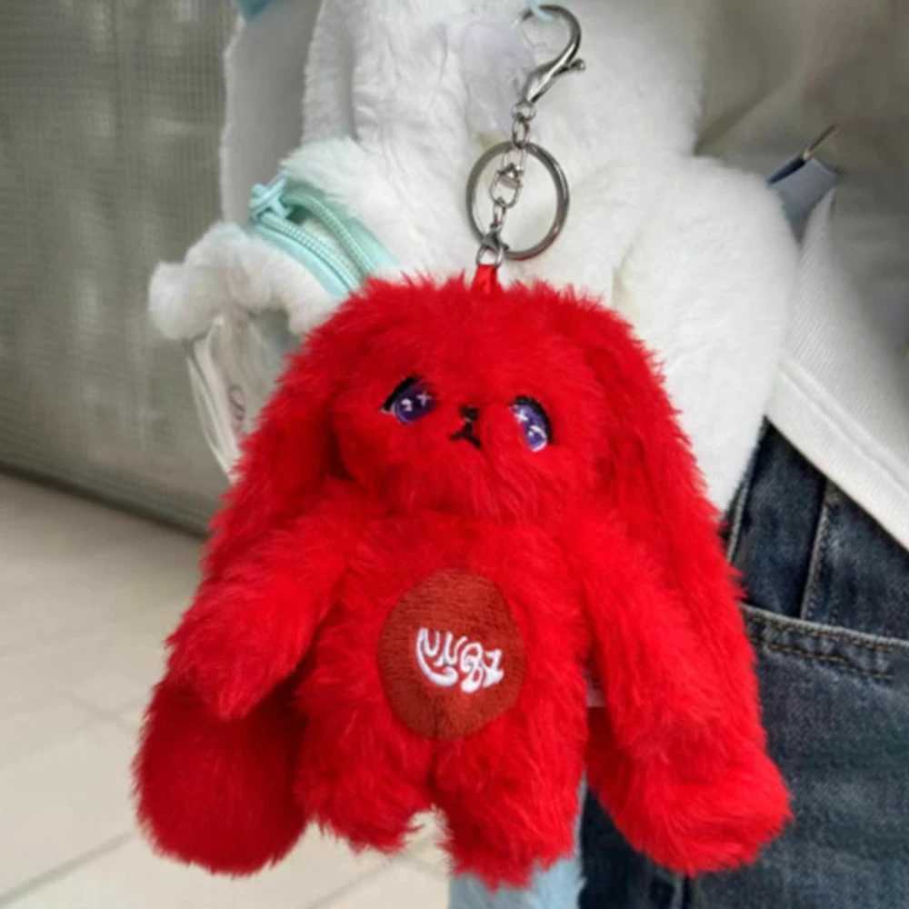 Kpop YuQi Doll Keychain 15CM Cartoon Red Rabbit Plush Doll Bag Pendant Keyring Filled with PP Cotton Soft Short Plush Toy Fan GiftXJ250409