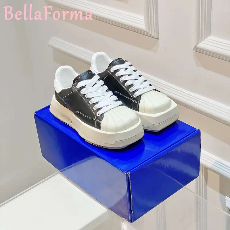 Women's Lace-Up Flats Casual Shoes Irregular Square Head Personalized Creative Niche Design Simple Color Matching Retro Sneakers