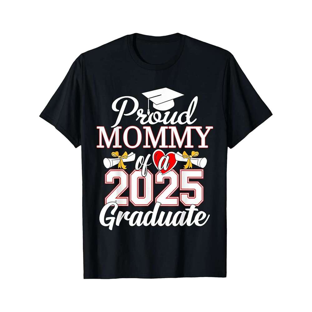 Designer T shirt Proud Mommy Of 2025 First Grade Graduate - 220g Tshits