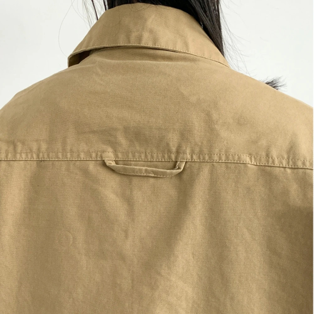 Vintage Cargo Jacket For Men Women Spring Fall Japanese Preppy Casual High Quality Cotton Khaki Trendy Streetwear Unisex Utility 250408