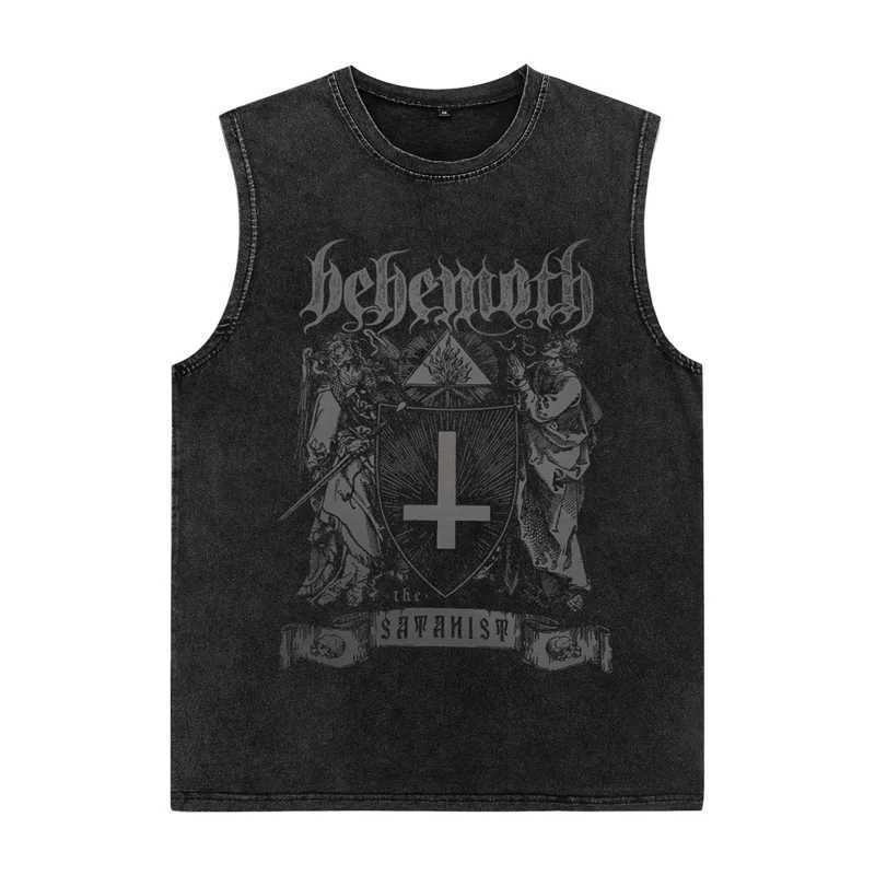 100% pure cotton American retro sleeveless T-shirt suitable for summer men and women Super Fire Small vest topXJ250409