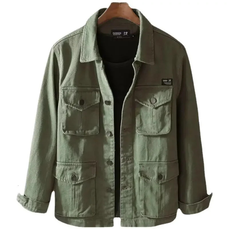 Multi pocket heavyduty washing jacket a fashionable for casual workwear mens loose fit top of the line Japanese clothing spring and summer 250409