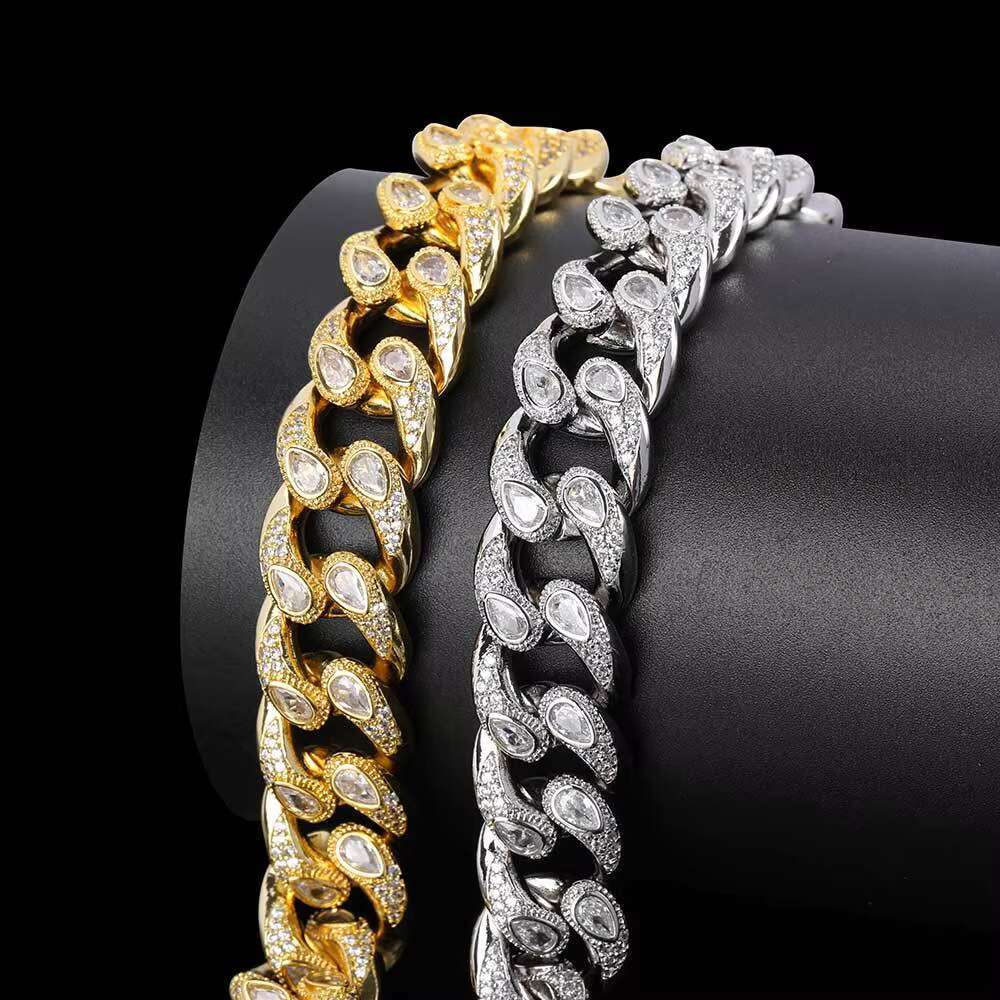 Jewelry 16mm Plated Men's Cuban Chain Necklace Cadena De Oro 14k Brass Guangdong