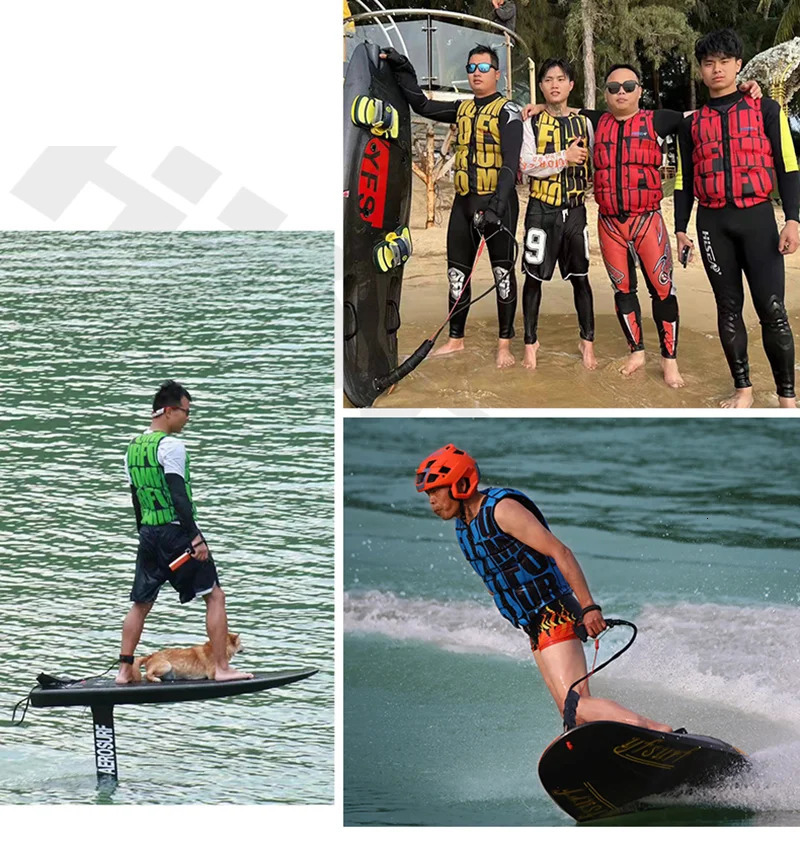 Life jacket adult chloroprene rubber inflatable surfing vest water sports kayak drifting vest lifeguard professional life vest 250409
