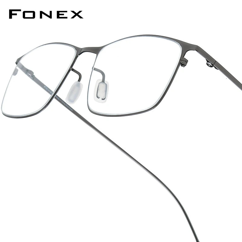 FONEX Alloy Glasses Frame Men Full-Rim Frames High-end Quality Square Eyeglasses Ultralight-Weight Korean Japanese Eyewear 8105 250407
