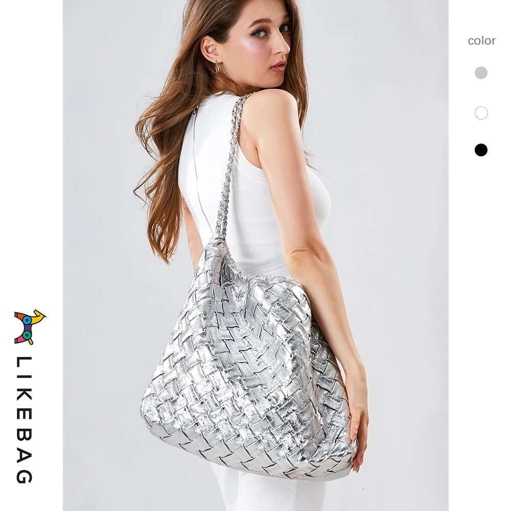 Likebag2023 New Advanced Sense Sier Braided Large Capacity Tote Single Shoulder Underarm Bag