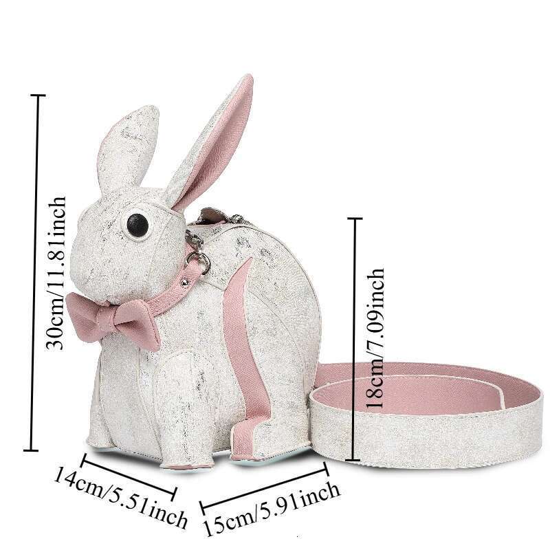Fashionable And Personalized Design, Bunny Shaped Three-Dimensional Handbag, Cute Splicing, Single Shoulder Diagonal Cross Bag
