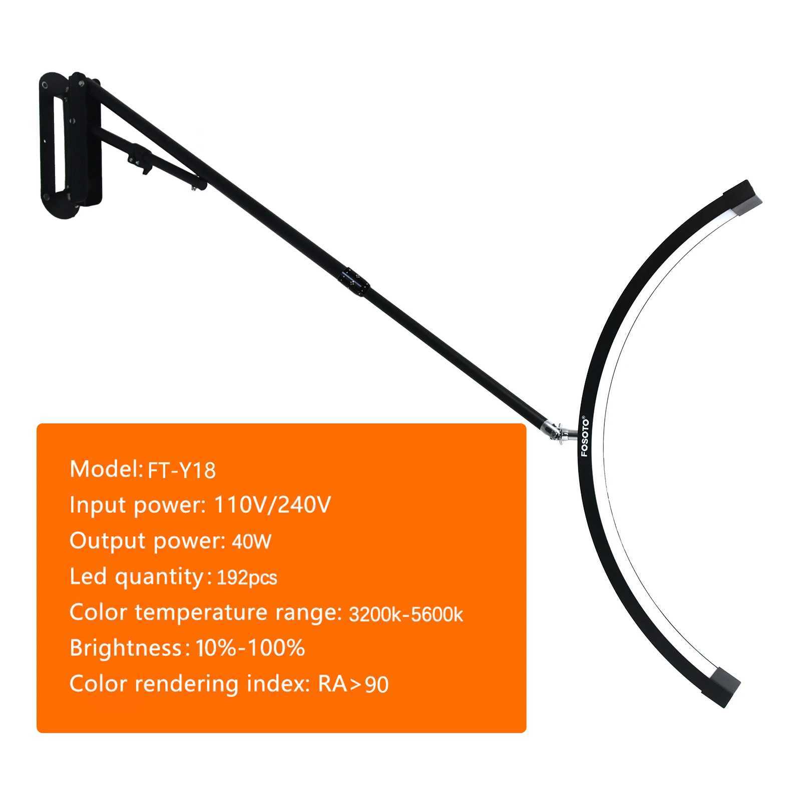 FOSOTO wall mounted half moon light photography fill light LED pendant light used for hair salons eyelashes nails tattoos beauty salons X250409