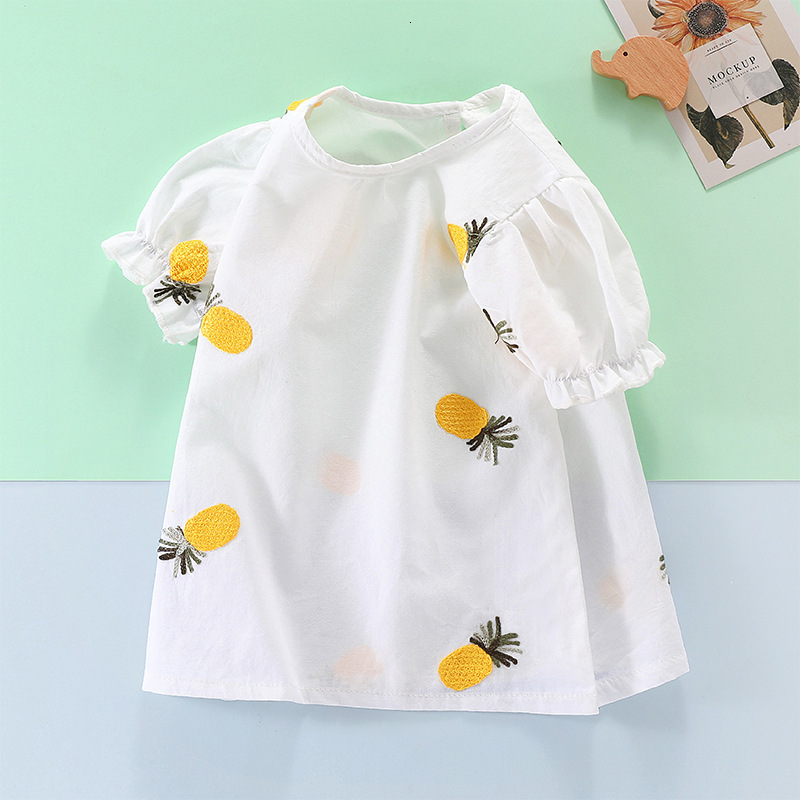 Ddmyshoesvip Girls T Shirt Summer Edition New Girl Baby Korean Half Western Style Flower Bud Sleeve Children S Pure Cotton Bottom Top