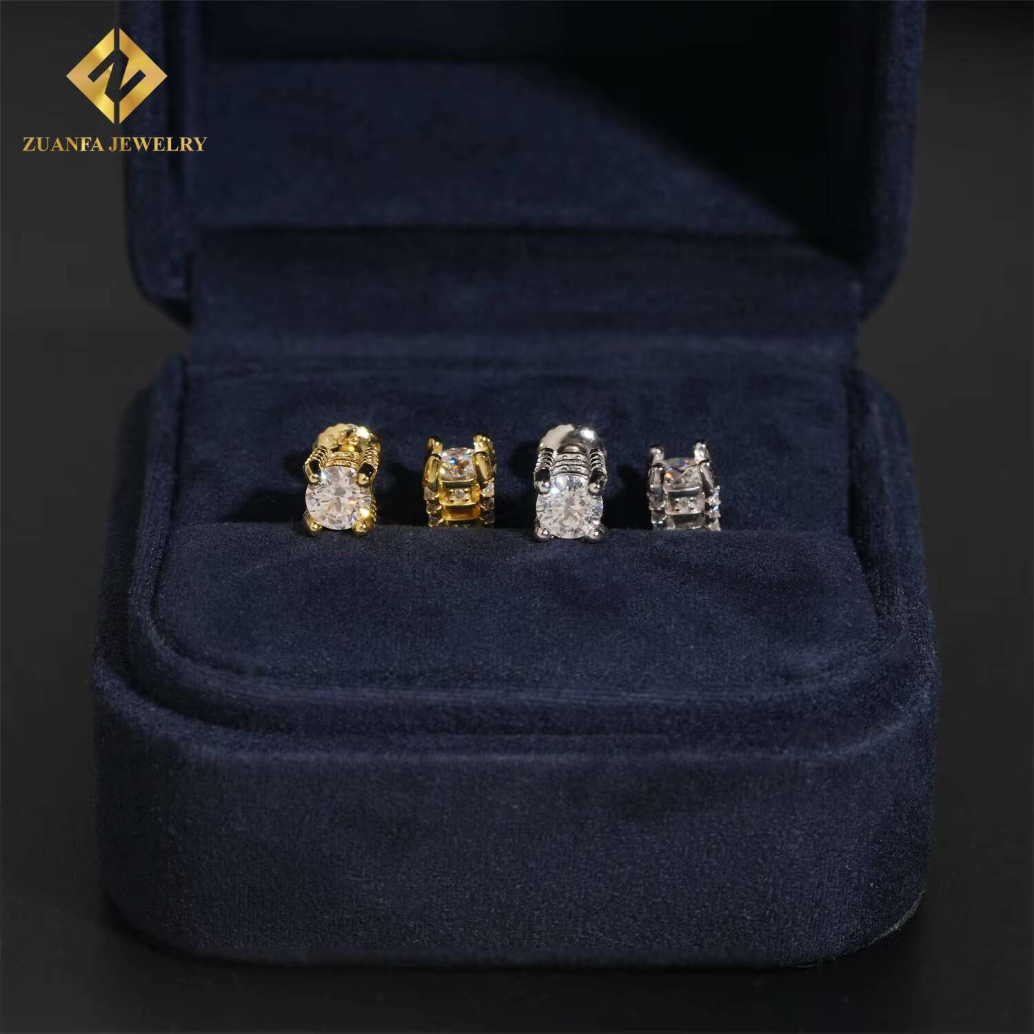 Pass Diamond Tester Ear Studs 5mm VVS Moissanite Diamond 4 Prong 925 Silver Screw Back Hip Hop Jewelry Iced Out Earrings