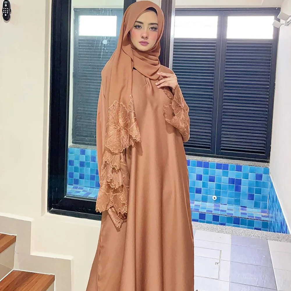 Classic Abayas Headscarf Set Elegant y Ultra Thin Womens Breathable Long Sleeve Casual Clothing Wholesale RIMAIRE 250409