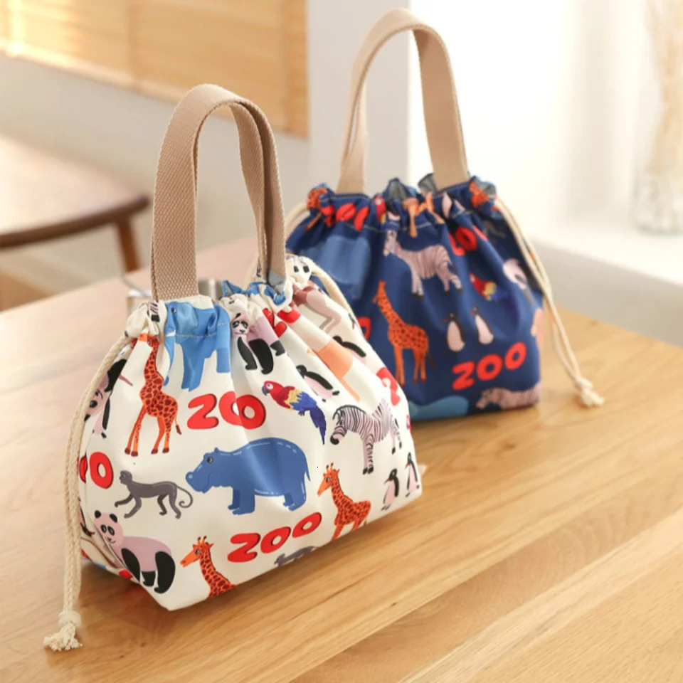 Portable bag for womens childrens school insulated lunch box handbag food pouch 250408