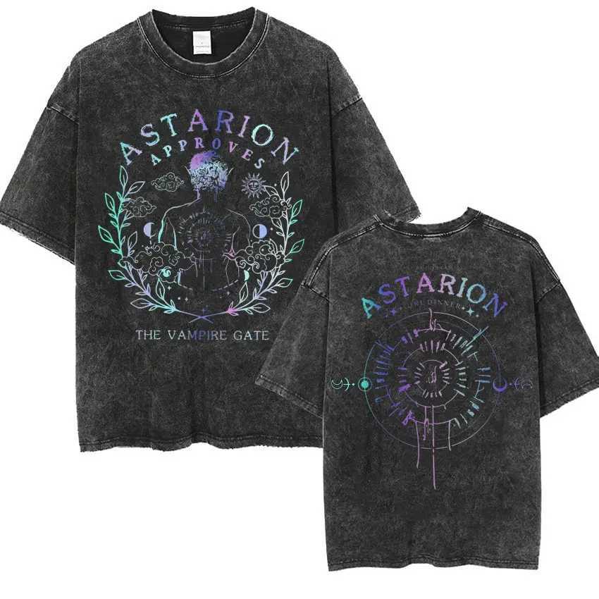 Astarion Girls Dinner Graphic T-shirt Baldurs Gate 3 Fan Player Wash T-shirt Womens Retro Gothic Cool T-shirtXJ250409