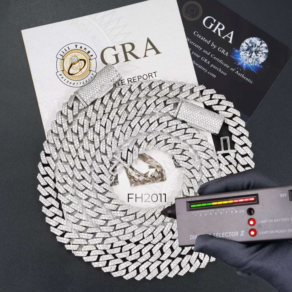 PROMOTION Fine 10mm Chain Bust Down Cuban k VVS Moissanite Hip Hop Iced Out Gold Plated Necklace