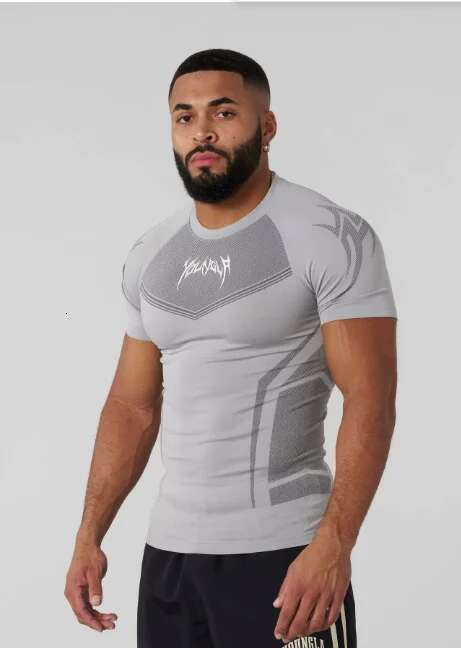 2025 YOUNGLA American Summer New Men's Tight T-shirt Jogger Sports Fiess Running Training Speed Drying Short Sleeve