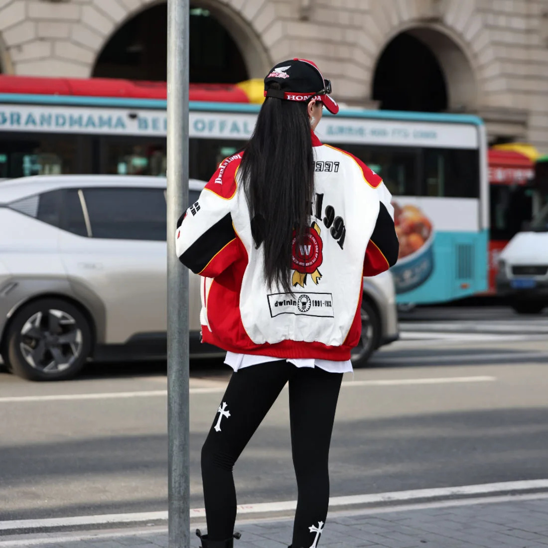 Motorcycle Racing Set for Female Couple Spring and Autumn Cycling American Hip Hop Jacket Thin Baseball Shirt 250409