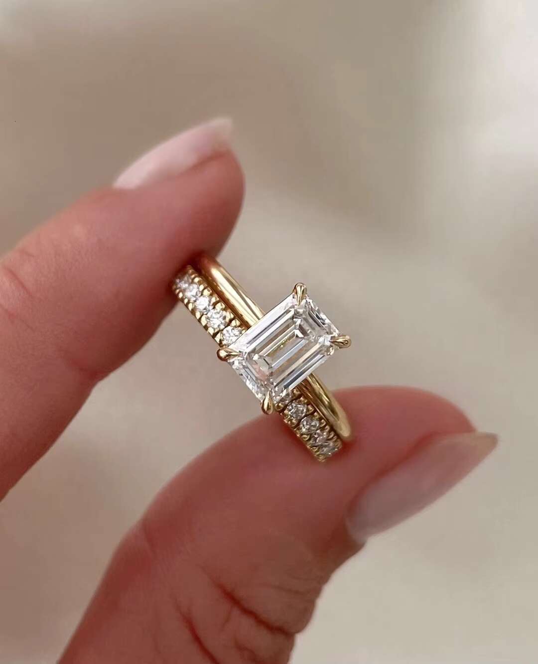 Luxury 1ct 2ct 3ct Pear Lab Moissanite Diamond Rings 14K 18K Real Solid Gold Wedding Band Engagement Ring Romantic for Parties