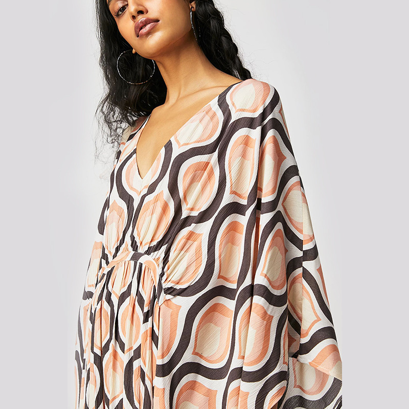 Fashionable 2025 Spring/Summer New Hot Selling Printed Dress Bohemian Style KAFTAN Long Dress for Women